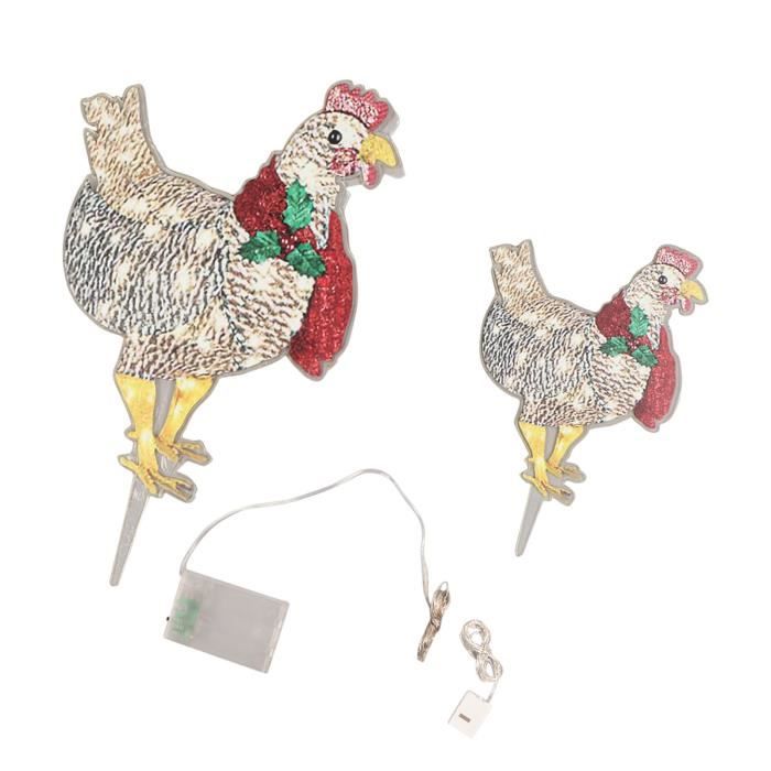 Décorations De Noël En Forme De Poule Avec écharpe – Lot De 5 Pendentifs En Bois Pour Sapin, Jardin Ou Déco D'intérieur