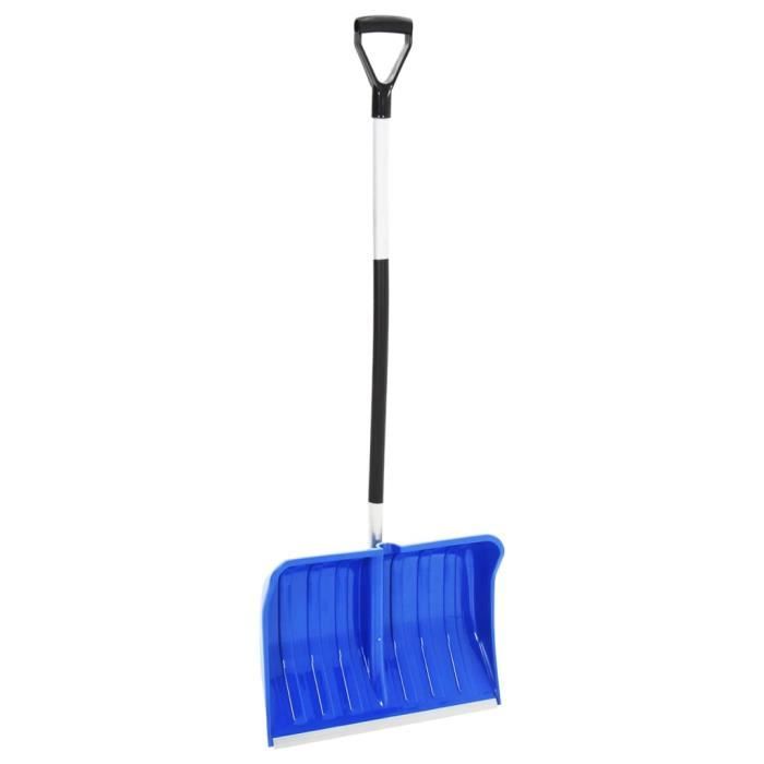 Pelle à Neige 82 Cm Avec Roues - Lame Plastique, Bord Aluminium, Manche Métal - Poignée Ergonomique, Déneigement Facile