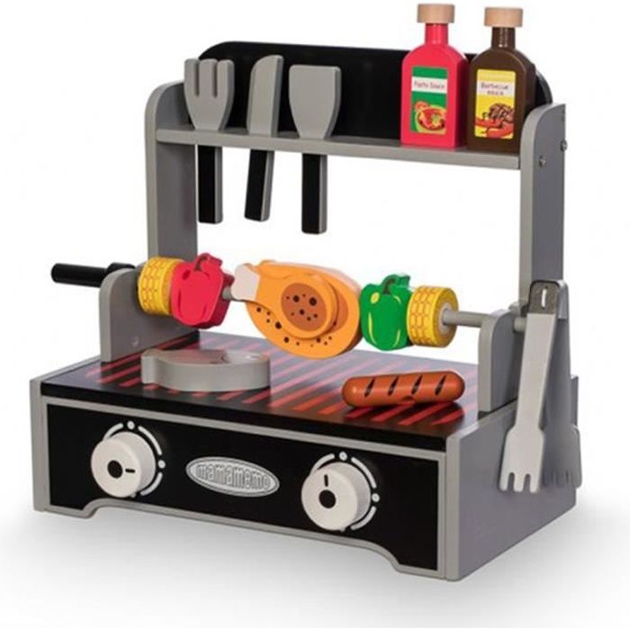 Jouet en bois barbecue Cuisine de jouets en bois avec accessoires