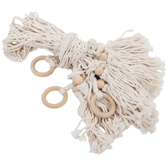Hamac De Rangement Pour Peluches - Filet Fait Main Avec Crochets - Chambre D'enfant - Beige