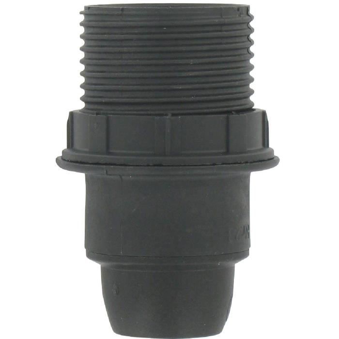 Douille Ampoule E14 En Plastique Noir - Demi-Filetage Et Borne à Ressort - Pour Lampes Décoratives