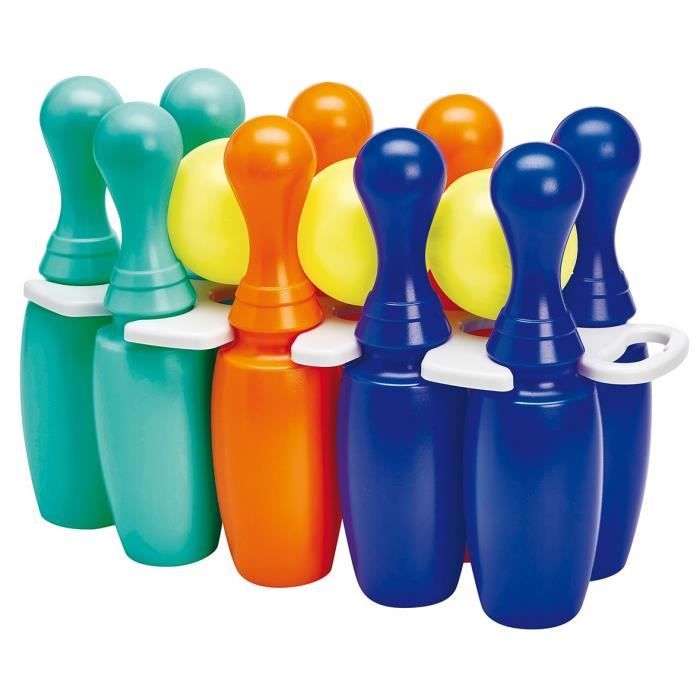 Jeu De Quilles Bowling Ecoiffier - 6 Quilles 23cm + 2 Boules - Pour Enfants Dès 18 Mois - Fabriqué En France