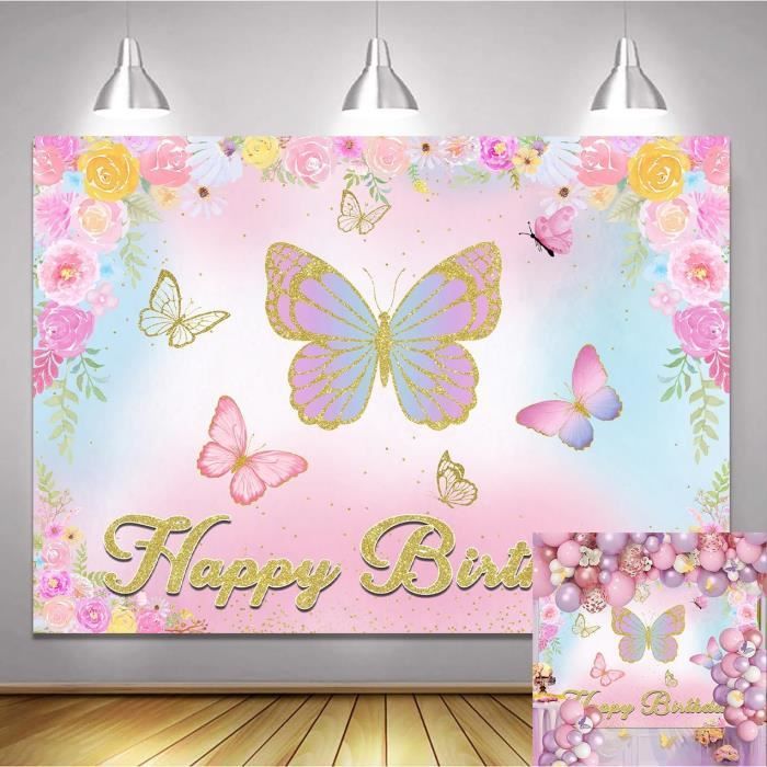 Lot De 195 Décorations D'Anniversaire Papillon U2013 Comprend Des Assiettes, Une Nappe, Des