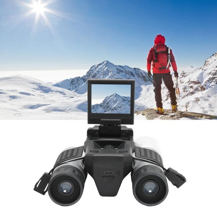 Jumelles Appareil Photo Numérique HD 12x32 8GB pour Observer Oiseaux Jeux Football Concerts