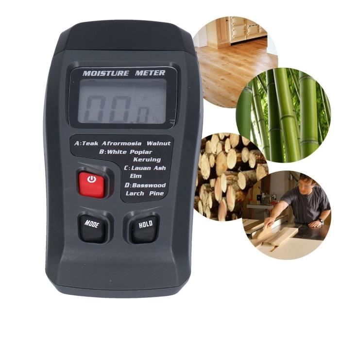 Humidimètre Précis En Bois Avec Écran Lcd - Testeur D'Humidité
