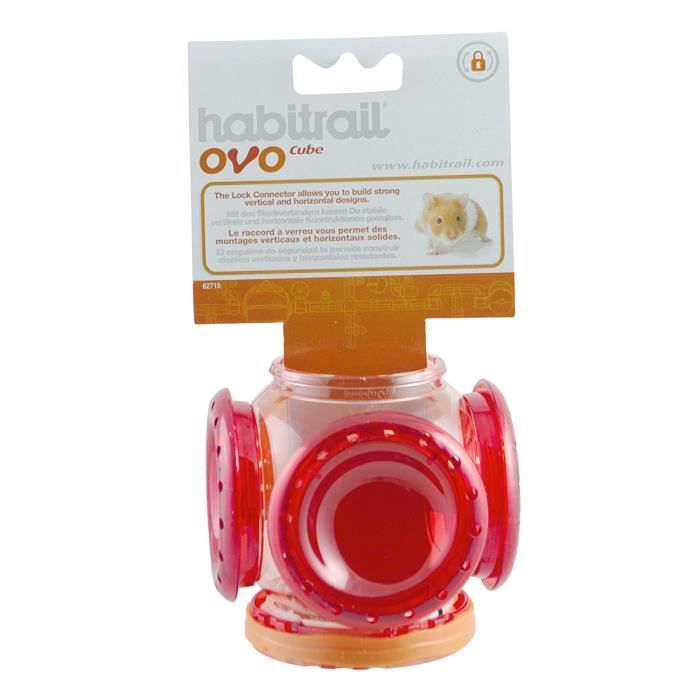 Accessoire pour petits animaux - Habitrail - Ovo Cube - Rouge - Cylindrique - Intérieur