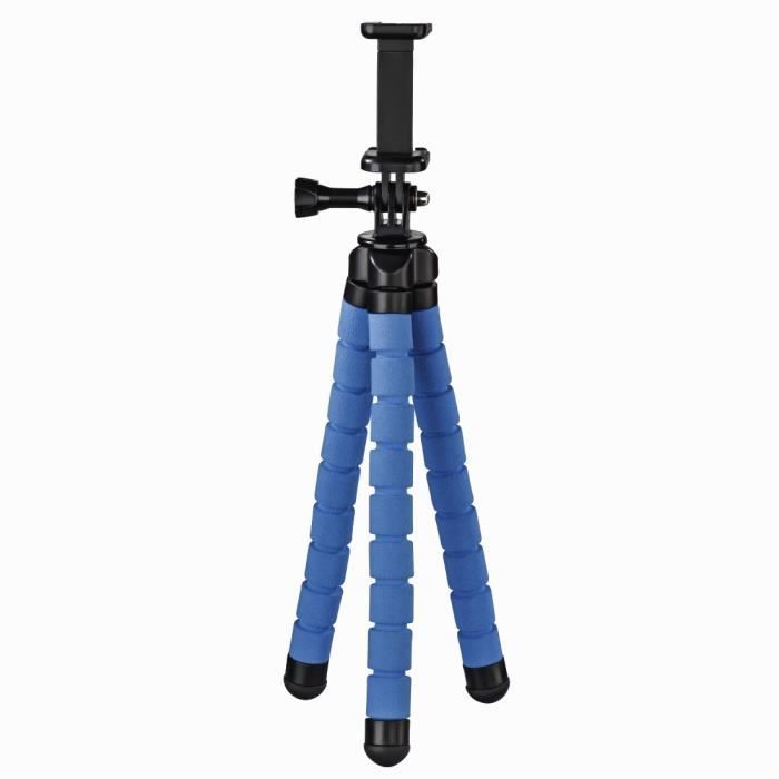 Hama Flex, Smartphone-Action camera, 3 pieds, 26 cm, Noir, Bleu, 9 cm, Aluminium
