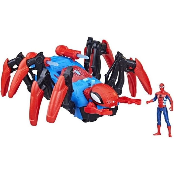 Figurine Spider-Man Véhicule Araignée de combat - Lance de l'eau et des projectiles - Dès 4 ans - HA