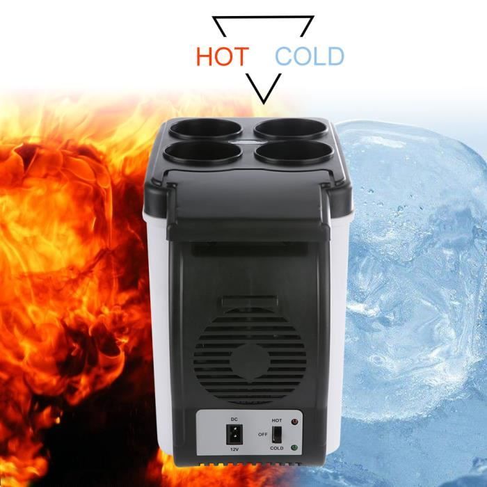 6L 12V Compact Mini Réfrigérateur Portable Cooler/Warmer Petit Réfrigérateur Calme Réfrigérateur Dessus De Table Idéal pour Chambre De Voiture Petit Hôtel De Bureau 