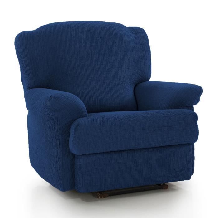 Housse De Fauteuil Relax Integrale Elastique Et Protectrice Bleu