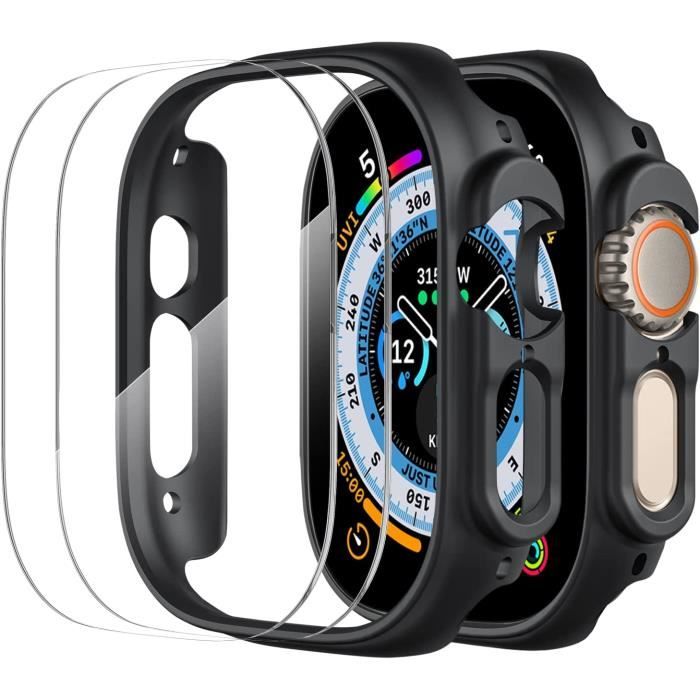 3 en 1 Coque Pour Apple Watch Ultra 49 mm, 2 Pièces Protection d'écran et  1Pièce Étui PC Case pour 2022 Apple Watch Ultra 49mm; Noir - Cdiscount  Téléphonie