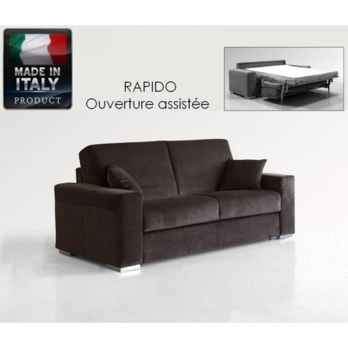 canapé convertible le diva easy ouverture express 140*200cm microfibre gris - inside