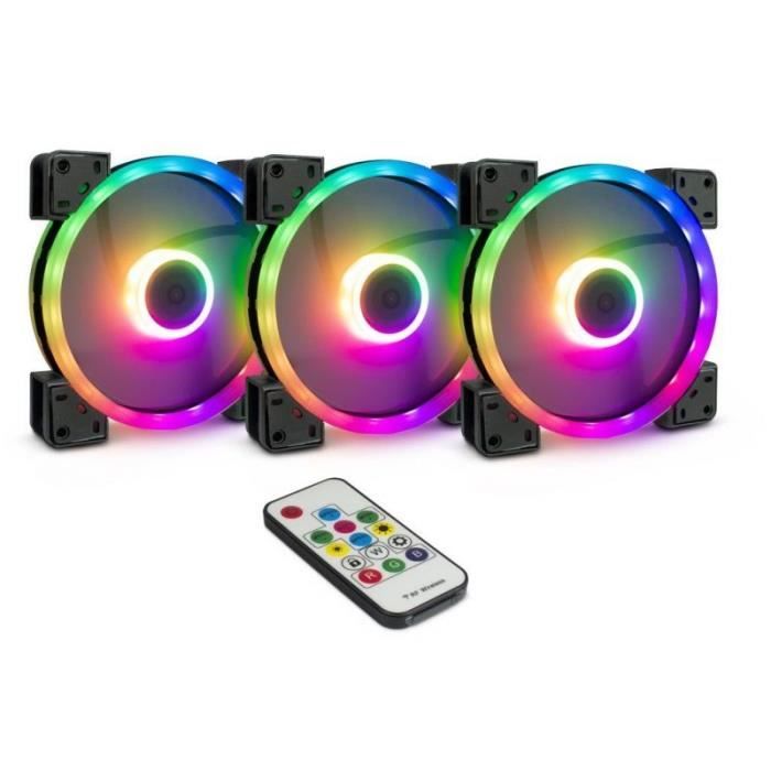 Ventilateur RGB Intertech Argus RS 4514 140 mm 300 effets Télécommande sans fil