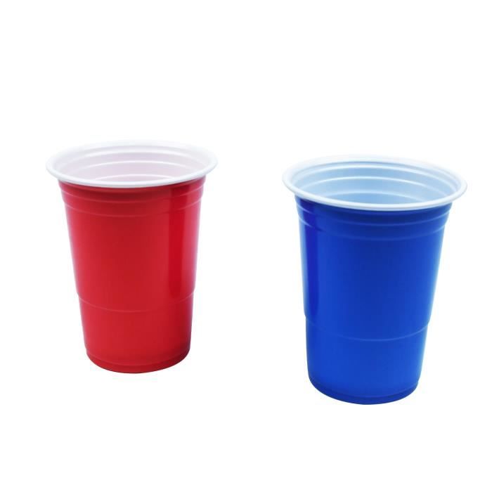 Table De Beer Pong Pliable - Hauteur Réglable - Inclut 100 Gobelets (50 Rouge/50 Bleu) Et 5 Balles - Aluminium Et MDF