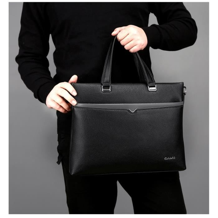 Sac Business Homme Sac Serviette en PU Cuir Sac à Main Porte Document  hangbag207-Le noir - Achat / Vente Sac à Main Homme - Cdiscount