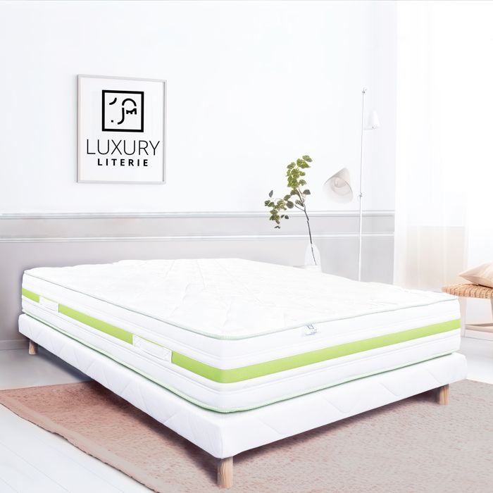 Matelas 160x200 cm Rêverie, mémoire de forme, 10 zones de confort, indépendance du couchage, réversible, orthopédique, 30 cm