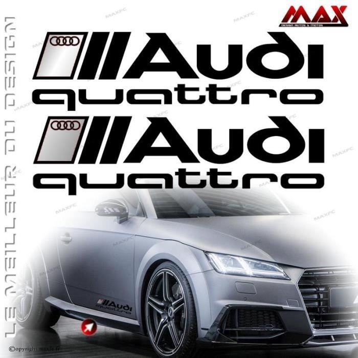 2 Stickers AUDI QUATTRO – ARGENT - NOIR – 300x89mm A1 A3 A4 A5 A6 Q3 Q5 Q7  A2 Q1 TT RS autocollant adhésif sticker AUD042 - Cdiscount Auto