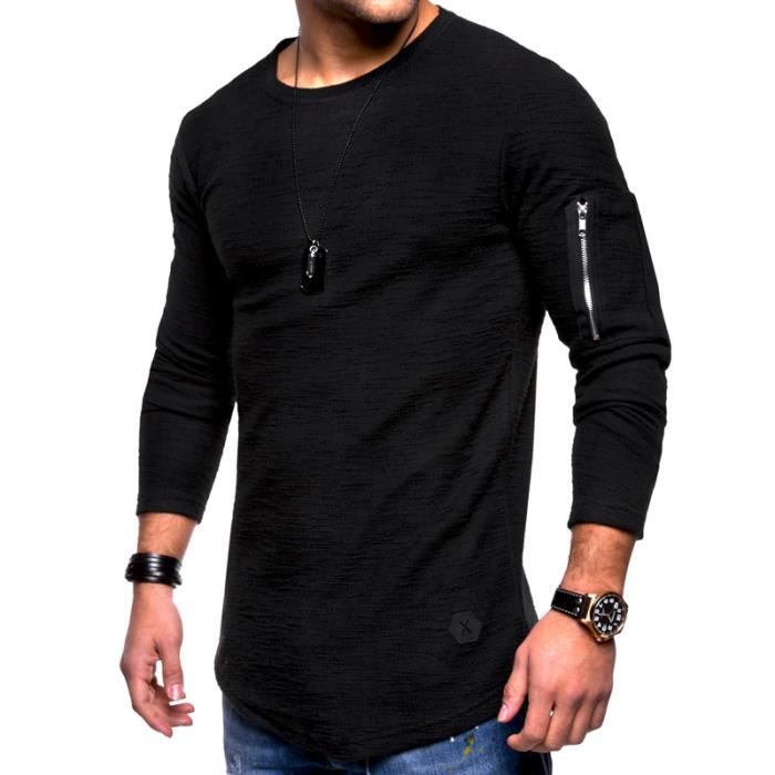 Tee shirt long homme hot sale