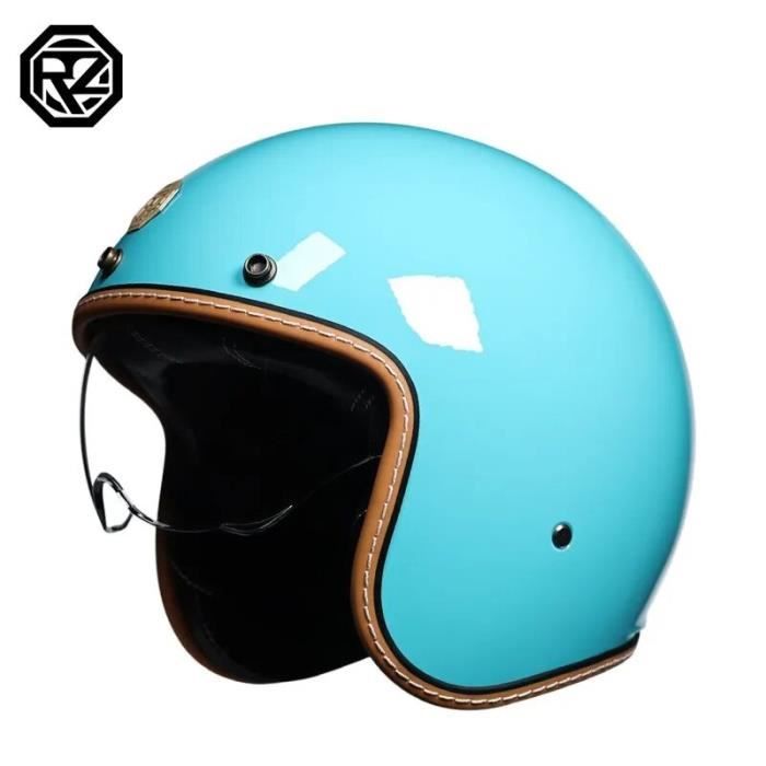 Casque Demi-Jet 3/4 Rétro Chrome Argent Miroir ECE – Style Vintage Moto Scooter