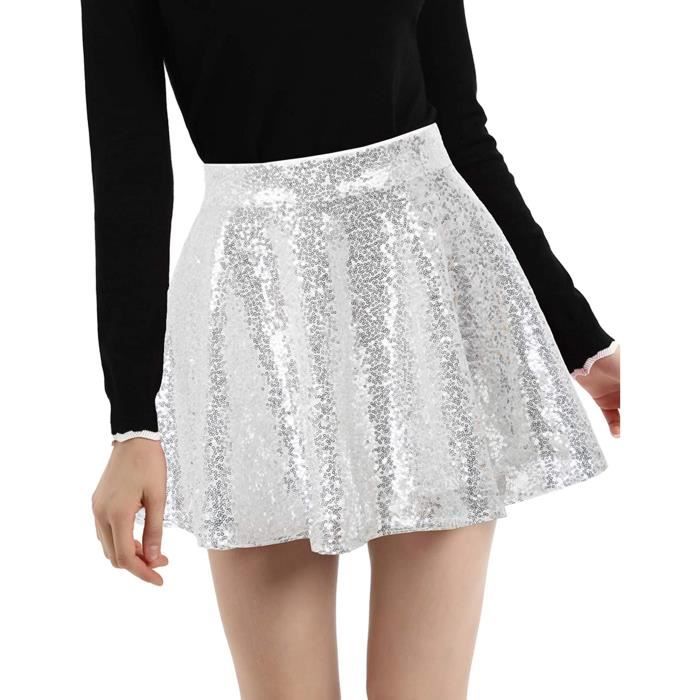 jupe sequin argent