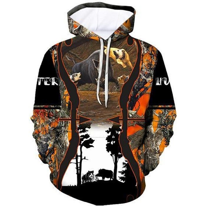 Pull capuche pas cher Impression 3D dr le chasseur chasse