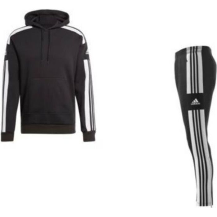 Jogging Polaire Homme Adidas Noir et Blanc - Respirant - Manches longues - Multisport