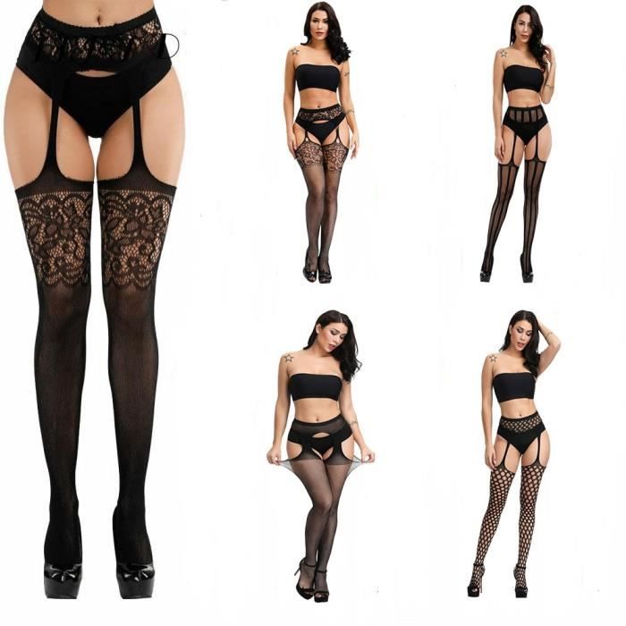 HDGSAFD 10 Paires De Chaussettes Résille Noires, Chaussettes