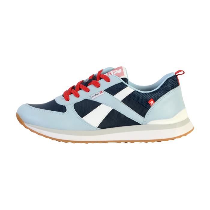 Rieker Tennis Basket Basses Rieker Revolution Alabama Bleu Femme - Adulte - Lacets - Plat - Cuir