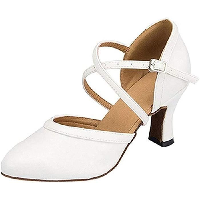 chaussures de danse latine pour femmes 5cm de talon boucle ajustée salsa tango intérieur