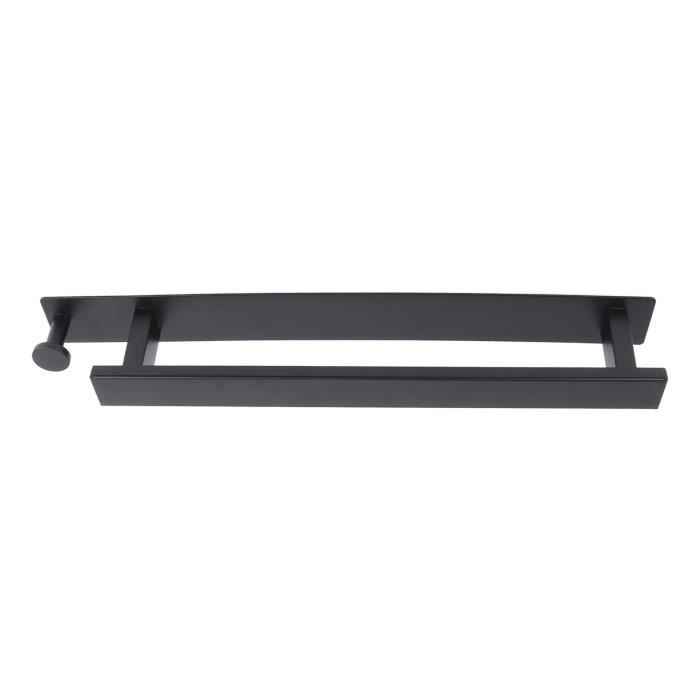 Porte-Serviettes Mural Pliable 2 Étagères – Aluminium, Blanc – Pour Salle De Bain Sans Perçage