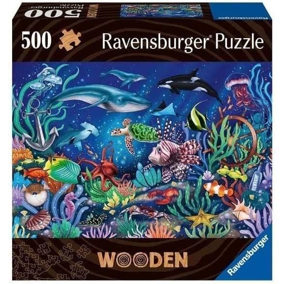 Puzzle en bois - Ravensburger - Monde marin coloré - 500 pièces