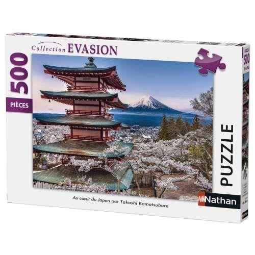 Puzzle 500 pièces - NATHAN - Au cœur du Japon - Architecture et monument - Blanc - Mixte