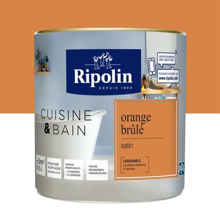Ripolin Peinture Murale Speciale Cuisine Bain Orange Brule Satin 0 5l Achat Vente Peinture Vernis Peinture Orange Brule 0 5 L Cdiscount