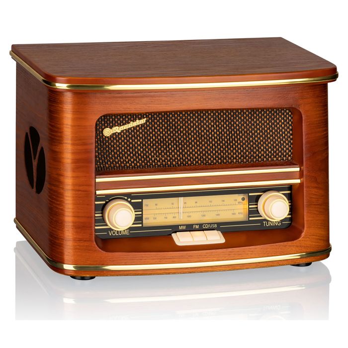Radio CD Portable FM/ MW Vintage Lecteur CD MP3 USB Stéréo Télécommande Bois Roadstar HRA 1500CD MP3UEMP - vue 3