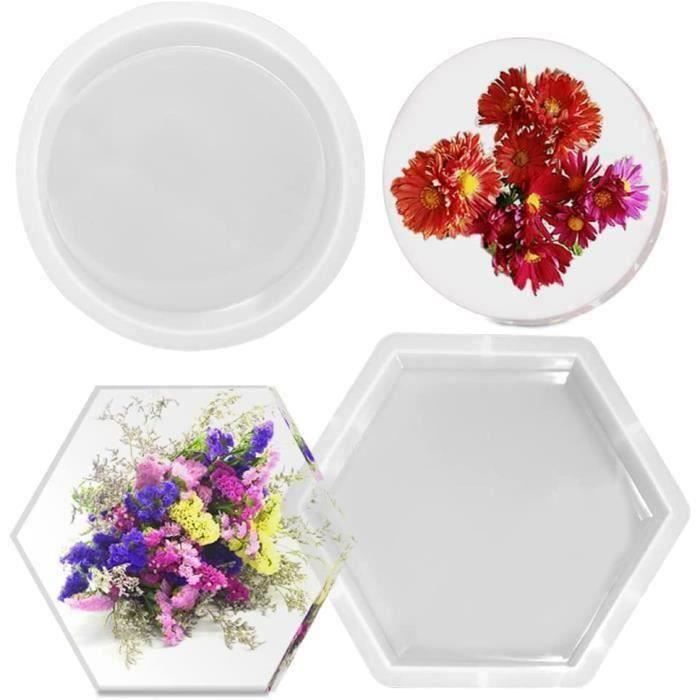 Ahlsen Lot De 2 Grands Moules à Gâteaux En Silicone 6 Cavités Rondes Moules De Cuisson En Résine