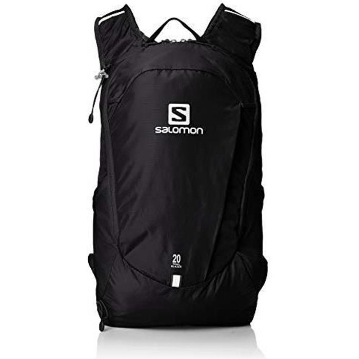 Salomon, Sac à Dos de Randonnée-Course, Confortable et Léger, Capacité 20L, TRAILBLAZER 20, Noir-Noir, NS, LC1048400 LC104840