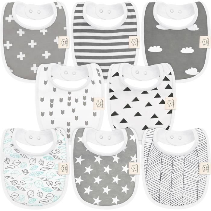 2 Bavoirs Bébé En Coton Bio DHWEKU - Absorbants, Lavables, Réglables - Pour Nourrissons 0-24 Mois - 5