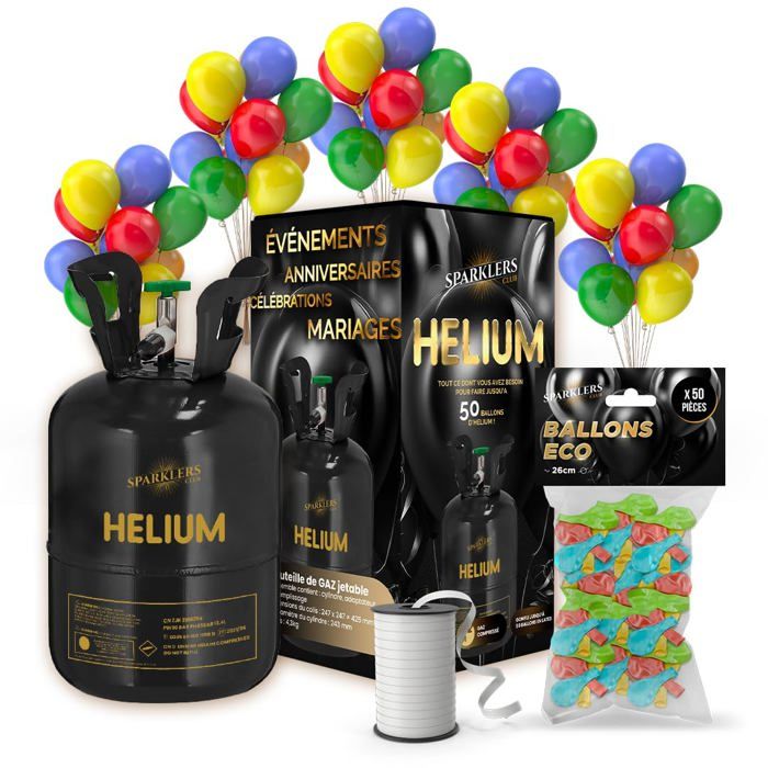 Bouteille Hélium 0.14m3 Pour 20 Ballons - Gonflage Rapide Ballons Latex & Aluminium