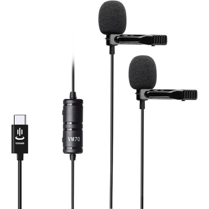 Micro Cravate USB-C 6m Double - Pour Smartphones Android Et Enregistrement Pro