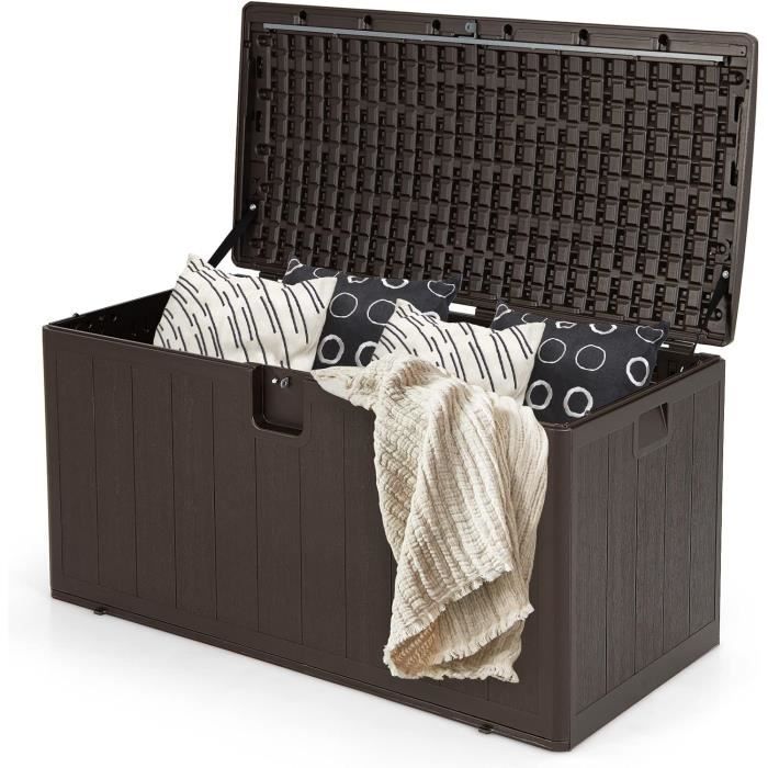 GOPLUS 400 L Boîte de Rangement Extérieure, Bac Malle de Rangement pour ...