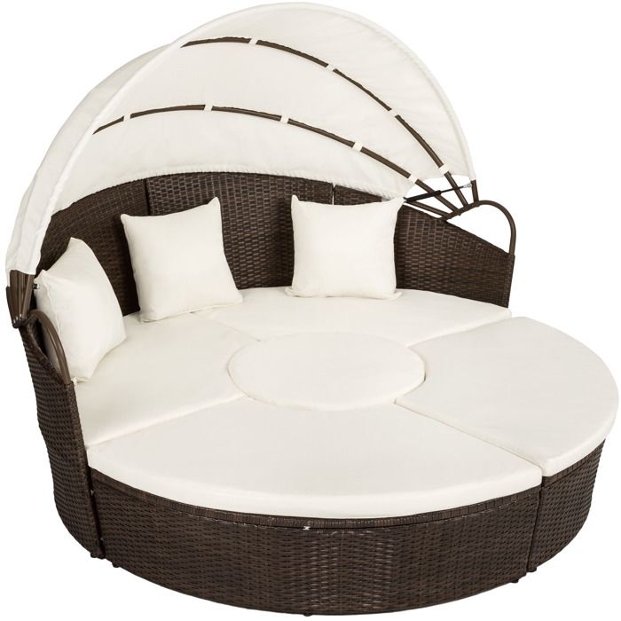 Tectake Lit De Jardin Modulable En Salon En Aluminium Et Resine