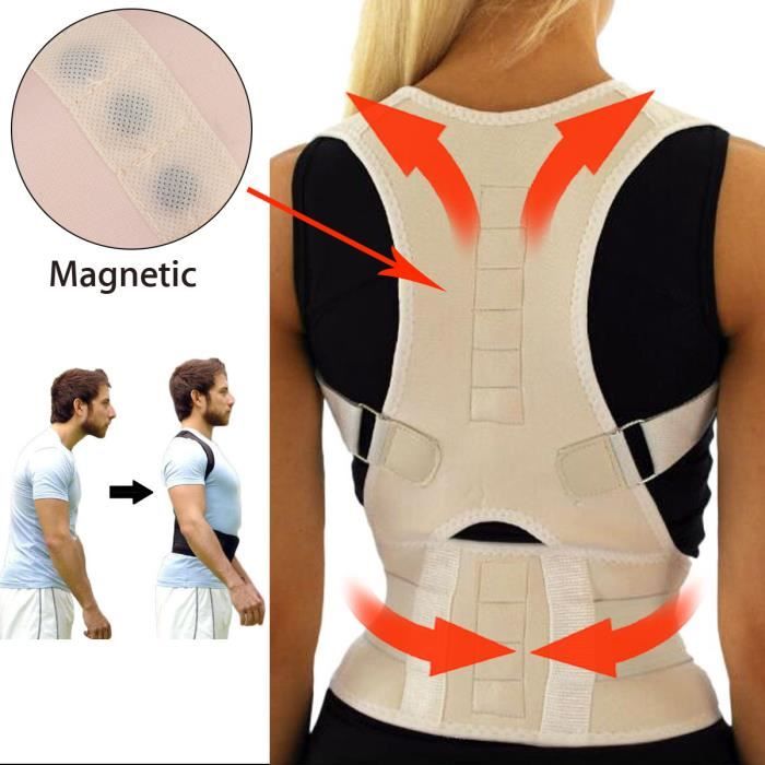 TEMPSA Posture Ceinture Magnétique Correcteur Epaule Dos Soutien Réglable  Homme Femme