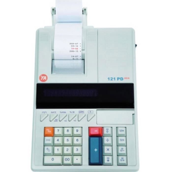 Calculatrice de bureau avec imprimante Triumph Adler 121 PD eco blanc sur secteur