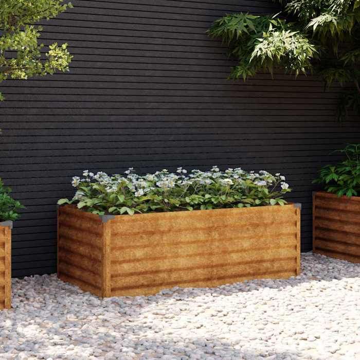 vidaXL Lit surélevé de jardin 100x50x36 cm acier corten 151975 - vue 2