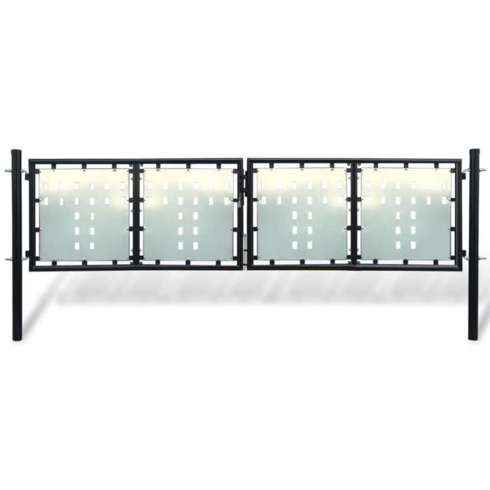 Portillon de jardin Non spécifié Double Acier galvanisé 300 x 125 cm Ajouré