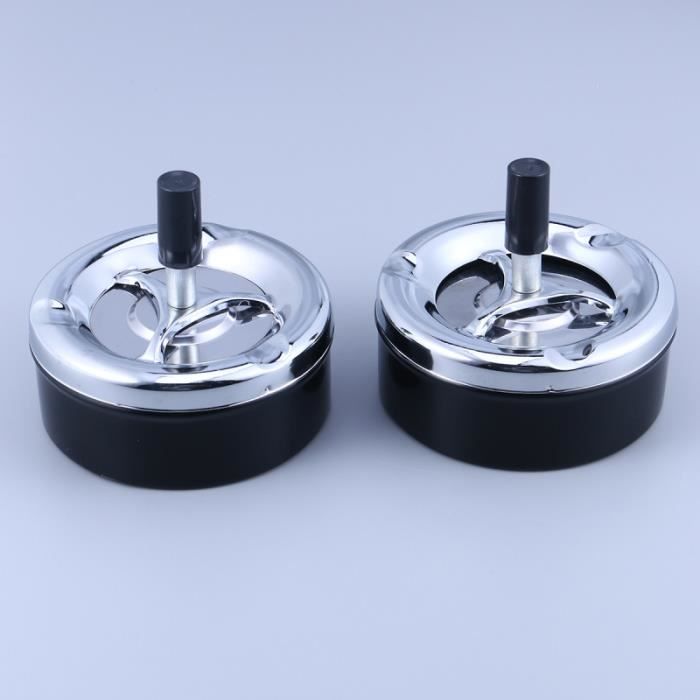 2pcs Creatif Rond Leger Pousser Vers Le Bas Cendrier De Table En Metal De Cendrier Cdiscount Au Quotidien