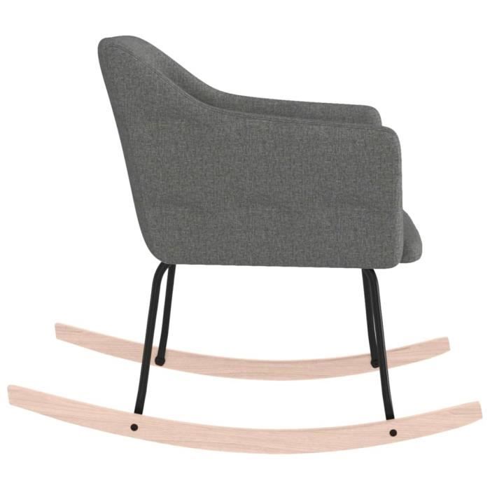 Fauteuil à bascule scandinave LUNA bouclette beige avec surpiqûres