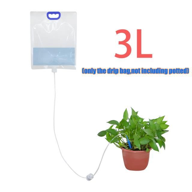 Système D'arrosage Automatique Pour Plantes - Sac De 3,5 L Avec Tuyau Goutte à Goutte Réglable - Pour Intérieur Et Balcon Pendant Les Vacances