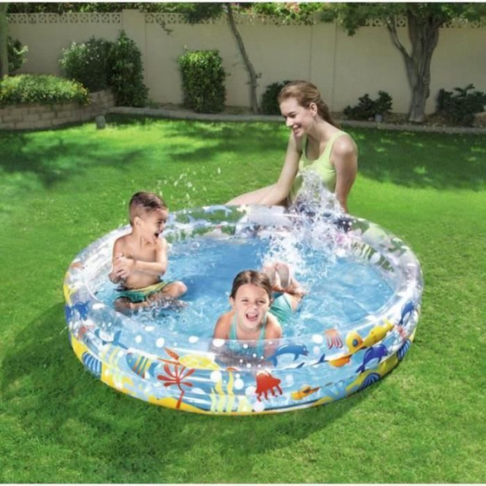 Piscine Gonflable Pour Enfants GUBOOM - Pataugeoire Ronde 80 Cm, PVC Sans BPA, Pour Jardin, Intérieur Et Extérieur