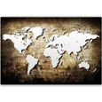 Tableau Toile Grand Format Image Murale Moderne Canevas Carte Du Monde Vintage 90x60